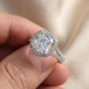 VVS Moissanite <b>Diamond</b> <b>Ring</b> 925 Sterling Silver Lab Grown <b>Diamond</b> Fine Jewelry for Engagement - Product Image 2