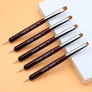 Professional Salon-Grade French Manicure <b>Brushes</b> With Dotting Tool - High-Quality Kolinsky Hair, Odorless Nail Care Kit - Product Image 2