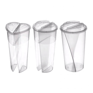 GAIA Speciale Forma Irregolare Tazza Usa E Getta di Plastica Ad Iniezione Bolla tazza di Tè Tazza di Latte di Tè di Plastica PP Tazza Con Coperchio - Product Image 1