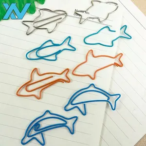 Big size colors oecan Dolphin shapes metal wire paper clips