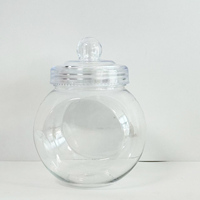 540ml 750ml 1200ml 2500ml Pots en plastique transparent avec couvercles de style victorien Récipients de stockage ronds réutilisables pour bonbons/suppléments