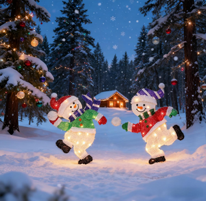 Светильник-украшение для сада и двора на Рождество: 2D-мотивы снеговиков, мишурки, милых снежинок и шаров для зимних праздников - Product Image 3