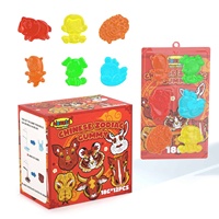 Groothandel Chinese dierenriem gummy snoepjes met herbruikbare DIY-vormpjes, dierenvormige gelei snoepjes, fruit smaak, zacht snoep voor cadeau's