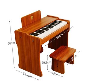 Wholesale Orff Instrument Wooden <b>Mini</b> Piano 37 Keys With Stool Musical Toy Electronic <b>Keyboard</b> Birthday Gift - Product Image 4