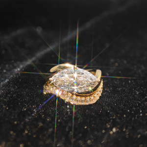 Bijoux de luxe, diamant de laboratoire couleur DEF, 5 carats, or véritable 9K 10K 14K 18K, IGI, <span class=keywords><strong>bague</strong></span> baguette marquise, ensemble de deux alliances - Product Image 4