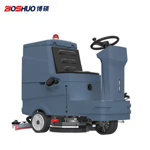 Boshuo elektrikli vakum süpürme makinesi otomatik zemin temizleme endüstriyel sürüş zemin scrubber