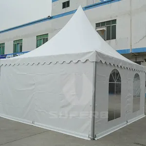 Палатка-пагода 5 м x 5 м с белой ПВХ тканью