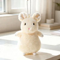 Porte-clés en peluche souris mignonne et adorable, poupée souris blanche, porte-clés de sac pour enfants, poupée en tissu