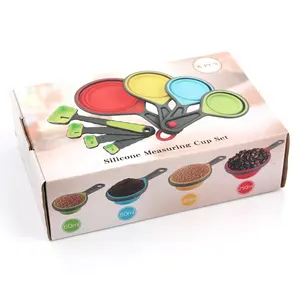Silicone Measuring Cups Customised BPA Free Space Saving Collapsible Silicone Measuring Cups And Spoons Set For Liquid Dry Measuring