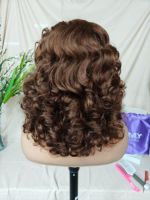 Perruques Courtes Bob 13x4 HD Lace Front en Cheveux Humains, 16 Pouces, Bourgogne, Ondulées Effet Mouillé, Densité 250%, Bouclées Profondes Afro pour Femmes