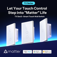 SONOFF T6 120 Matter TX Gen2 US Interrupteur mural tactile intelligent avec relais détachable, minuterie réglable, localisateur, compatible avec l'écosystème Apple