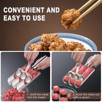 Set Pembuat Bakso Anti Lengket Mudah Dilepas - Sendok Bakso Manual untuk Bakso Ikan yang Mudah - Alat Dapur Ideal untuk Memasak di Rumah