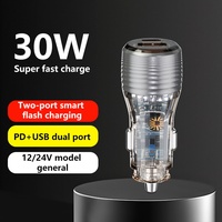 38W 51W 90W Pengisi Daya Mobil Cepat Adaptor Tipe-C USB Dual Port Mini Pengisi Daya Mobil Pengisian Cepat Hadiah Pengisi Daya Ponsel Pengisian Cepat