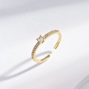 Bague de mariage vintage en argent 925 plaqué or 14k/18k, petite, minimaliste, avec étoile et perle, pour femme, prix usine, pas cher - Product Image 5