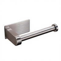 STOCCO Porte-papier toilette auto-adhésif en acier inoxydable, fixation murale sans perçage, finition brossée pour salle de bain, cuisine, hôtel