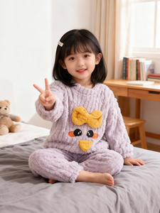 सर्दियों के बच्चे किशोर लड़कियों के लिए कार्टून, गर्म गर्म स्लीवलेवियर रात कपड़े पहने, लंबी आस्तीन वाली आस्तीन पजामा सेट - Product Image 6