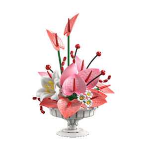 Set de 820 Piezas de Bloques de Construcción para Arreglos Florales, Lirios y Anturios, Decoración para el Hogar, Aprendizaje STEM, Habilidades Motoras Finas, Regalo - Product Image 1