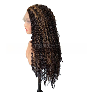 <span class=keywords><strong>Pelo</strong></span> rizado explosivo, resaltado, punteado, rizos latinoamericanos, pelucas de cabello femenino, pelucas de encaje frontal - Product Image 4