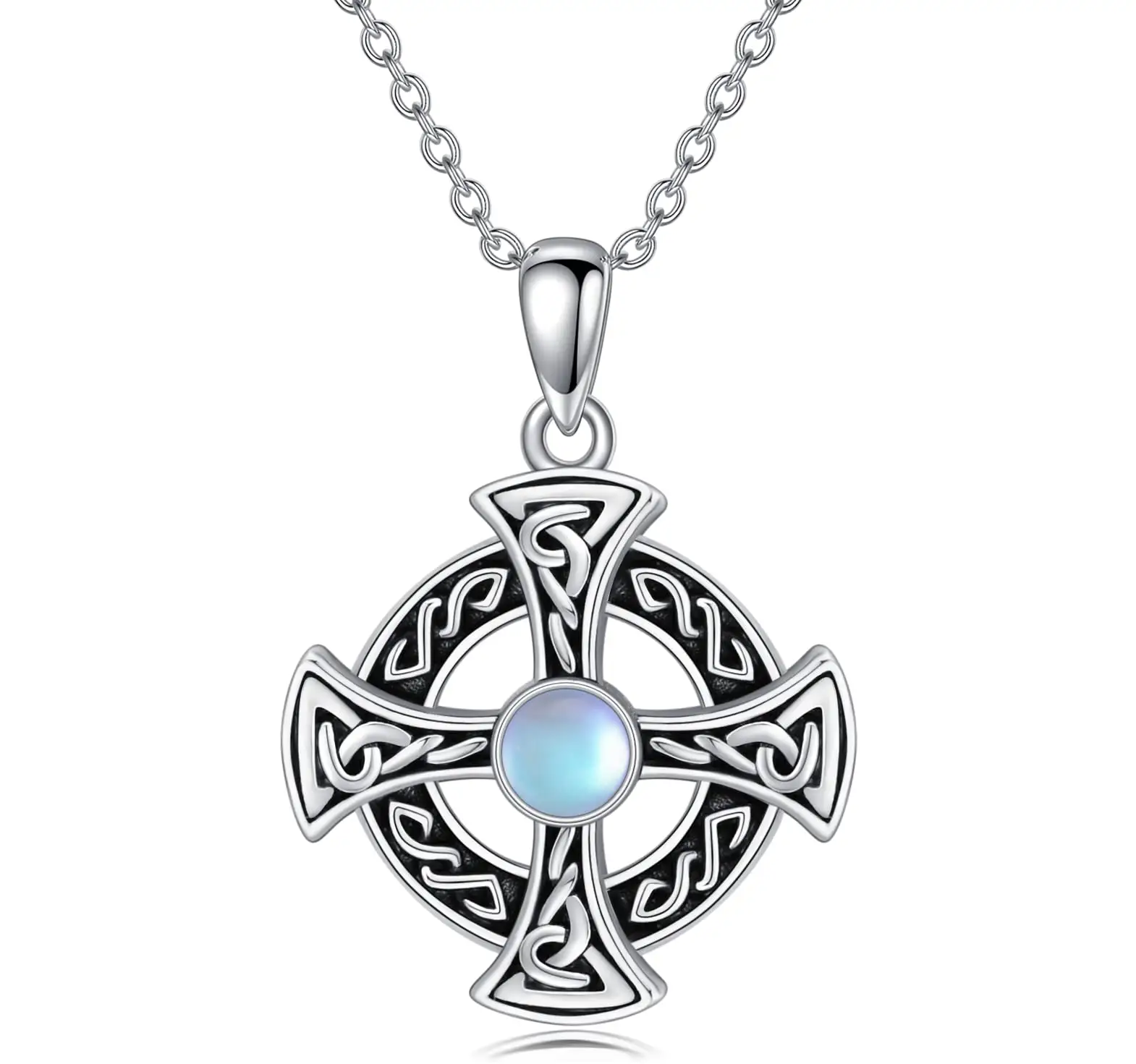 Natuna 2023 дизайнерское кельтское ожерелье с крестом ожерелье из натурального камня 925 Серебряные украшения для подарка