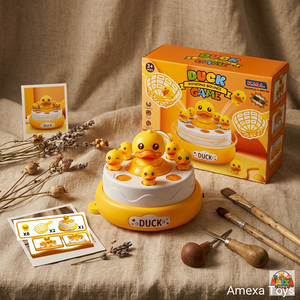 Jeu de pêche de canards rotatifs en plastique/PVC à piles, jouet de table pour la coordination œil-main, attrape-éclats, pour tout-petits de 2 à 4 ans - Product Image 1