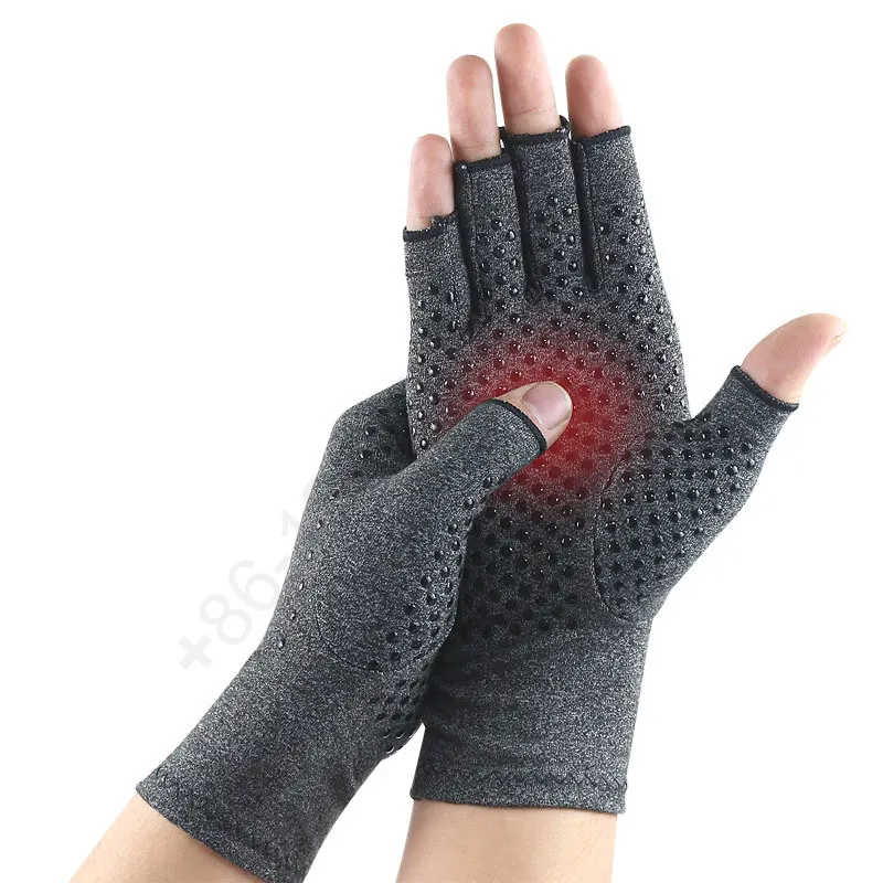 Rehabilitation Silikon-Punkt Anti-Rutsch-Design Arthritis-Lifterung Medizinische Therapie Gelenkstütze fingerlose warme Kompressionshandschuhe