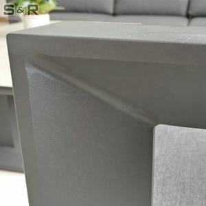 Ensemble de chaises de salle <span class=keywords><strong>à</strong></span> manger d'extérieur modernes en aluminium sans accoudoirs, style ferme, avec coussin imperméable pour hôtels, parcs et salles de réunion - Product Image 6