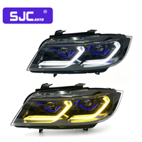 Accessoires automobiles SJC pour BMW Série 3 E90 E91 2005-2012 V2, phares avant à double couleur jaune/blanc, système d'éclairage DRL