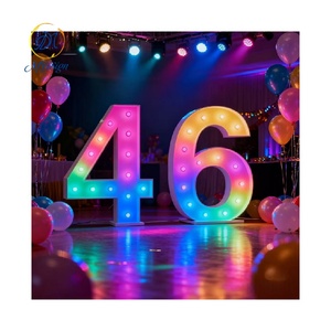 Decoración de Fiesta de Cumpleaños, Número y Letra LED Gigantes de Metal para Exteriores, Letrero Luminoso Gigante de 3 y 4 Pies para <span class=keywords><strong>Alquiler</strong></span> en Fiestas - Product Image 3