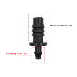 Adaptadores para Tuberías de Goteo 8/11 a 4/7, Conector Capilar de Plástico Negro para Sistemas de Riego - Product Image 2