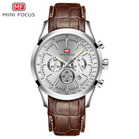 Montres pour homme Mini Focus MF0116G, bracelets en cuir, montres à quartz décontractées de luxe pour homme, montre chronographe lumineuse tendance