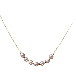 Collier de perles Akoya pour femmes, perles rondes roses AAA, or 18 carats, à porter tous les jours - Product Image 5