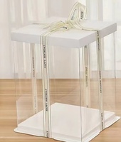 Vente en gros de boîte cadeau à gâteau d'anniversaire PET transparente 12 pouces emballage de gâteau boîte transparente en plastique PVC boîte carrée à cupcakes de boulangerie de mariage