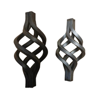 Moderne Design-Stil Schwarze Innentreppengeländer aus Schmiedeeisen mit Aluminiumflansch