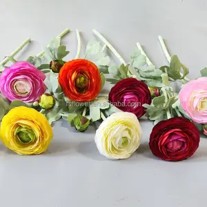 Hoa nhân tạo ranunculus Chất lượng cao lụa tăng hoa mẫu đơn trang trí hoa cho nhà đám cưới bên trang trí