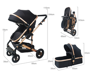 Passeggino per Neonati 3 in 1 Sistema da Viaggio Passeggino di Lusso Pieghevole per Neonati En1888 - Product Image 2