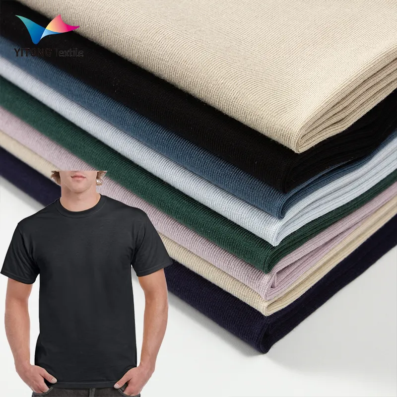 180 GSM Algodão Single Jersey Malha Tecido 70 Algodão 30 Poliéster Tecido para Roupa Interior Tshirt Vestuário