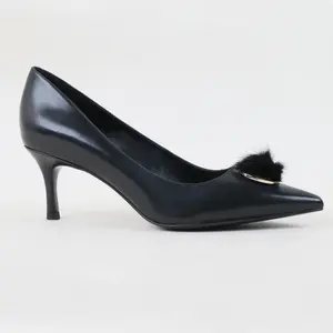 รองเท้าส้นสูงสำหรับผู้หญิงรองเท้า2024ส้นเข็มหนังแก้วเปิดนิ้วเท้าสีดำเปิดนิ้วเท้าสำหรับฤดูใบไม้ร่วง