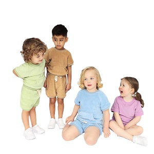コットンテリー布タオル生地タオル服子供用ショートセット女の子夏服セット - Product Image 6