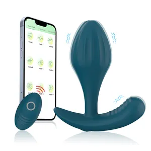 Yeni uzaktan 2 in 1 silikon Anal Plug 10 frekans titreşimli yetişkinler için erkekler ve kadınlar için Anal vibratör