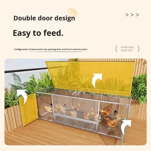 Outdoor Solid Galvanized Steel Eco-friendly Extra <b>Large</b> Pet Cage <b>Plastic</b> <b>Tray</b> Button Closure for Small Animals All Seasons Use - Product Image 4