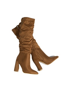 Botas por encima de la rodilla para mujer, nuevo diseño, forro de piel, cálidas para invierno, zapatos de tacón alto a la moda, botas largas hasta el muslo, calzado femenino. - Product Image 6