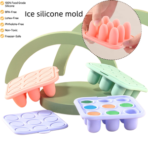 Moule à glaçons en silicone sans BPA, 9 compartiments, personnalisable, avec couvercle, pour congélation alimentaire et préparation de repas - Product Image 1