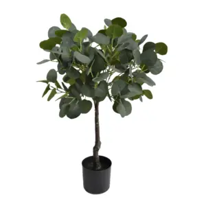Red Leaves Artificial Trees Indoor Eucalyptus Tree Artificial Plant Large Bonsai Artificial Tree
