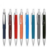 Custom Oem Goedkope Zachte Rubber Gecoat Afwerking Plastic Pennen Met Custom Logo