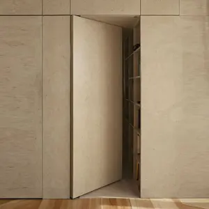 Puerta de Marco invisible para villa, puertas interiores de madera maciza con marcos invisibles