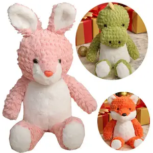 High Quality Plush Animal Cartoon Fox/dinosaur/dog/rabbit toys 35cm Cuddly Kids Sleeping Soft Doll Fluffy Stuffed