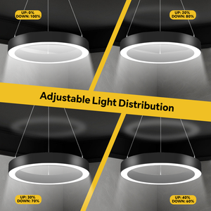 4ft Modern Tasarım Tarzı Asılı Oval Dairesel Lens Difüzörlü Halka Avize LED Lineer Tavan Lambası Ofis Aydınlatması için - Product Image 4