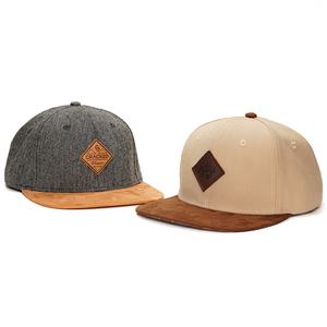 Gorras de Béisbol de 6 Paneles de Cáñamo y Algodón al por Mayor, Gorra Personalizada con Aplique de Cuero Repujado - Product Image 1