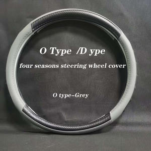 Housse de volant en <span class=keywords><strong>cuir</strong></span> de luxe GD BLA Premium à 4 branches, noire, universelle, avec logo personnalisé, respirante, absorbant la transpiration, protectrice - Product Image 4