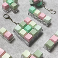 Gantungan Kunci Keycap PET Kustom PBT Warna-warni Grosir Custom Switch Keyboard Fidget Keychain Clicker Transfer Printing